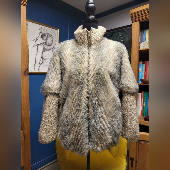 Vintage D'Esprit Faux Fur Coat - Picture 1 of 9